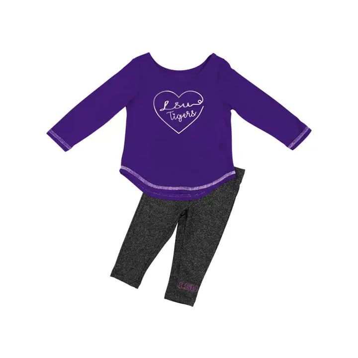 Ensemble legging L.S.U. NCAA pour nouveau-né fille 18 HO18 VIOLET/ANTHRACITE/M