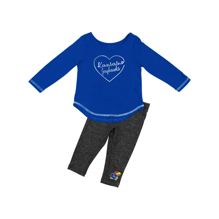 Kansas Jayhawks NCAA Ensemble legging pour nouveau-né fille 18 HO18 RBL/C