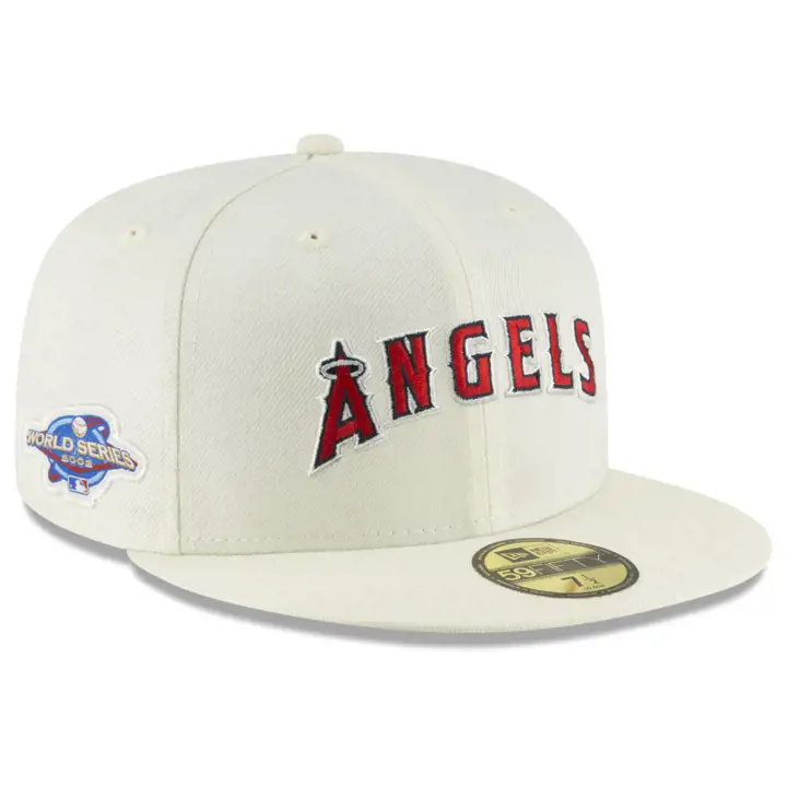 ANAHEIM ANGELS MLB PATCH VINTAGE SÉRIE MONDIALE 59FIFTY BLANC CASSÉ