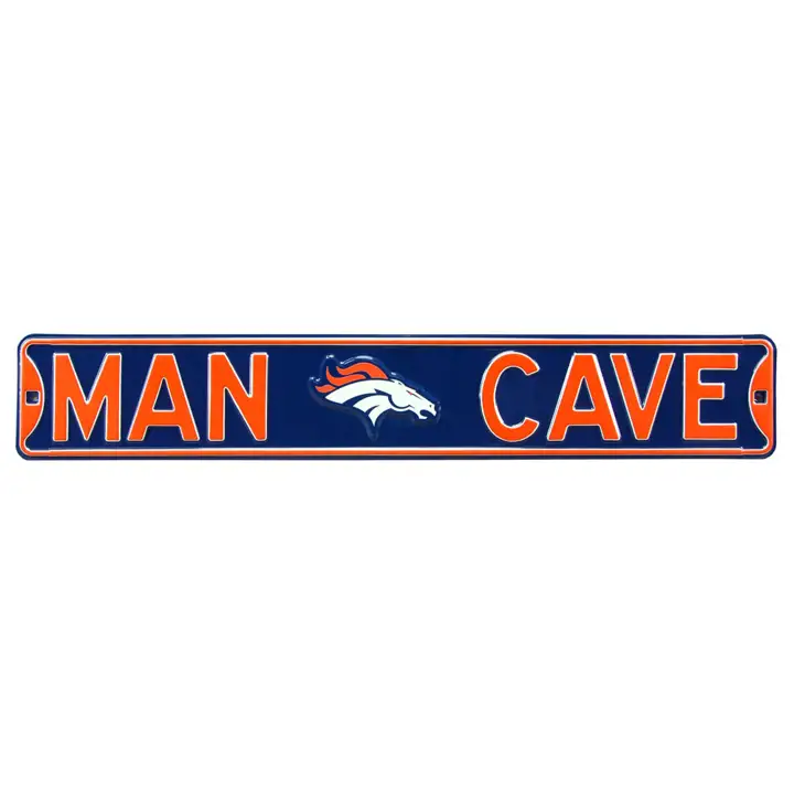 Panneau de Rue Authentique Denver Broncos - Caverne d'Homme V Ast