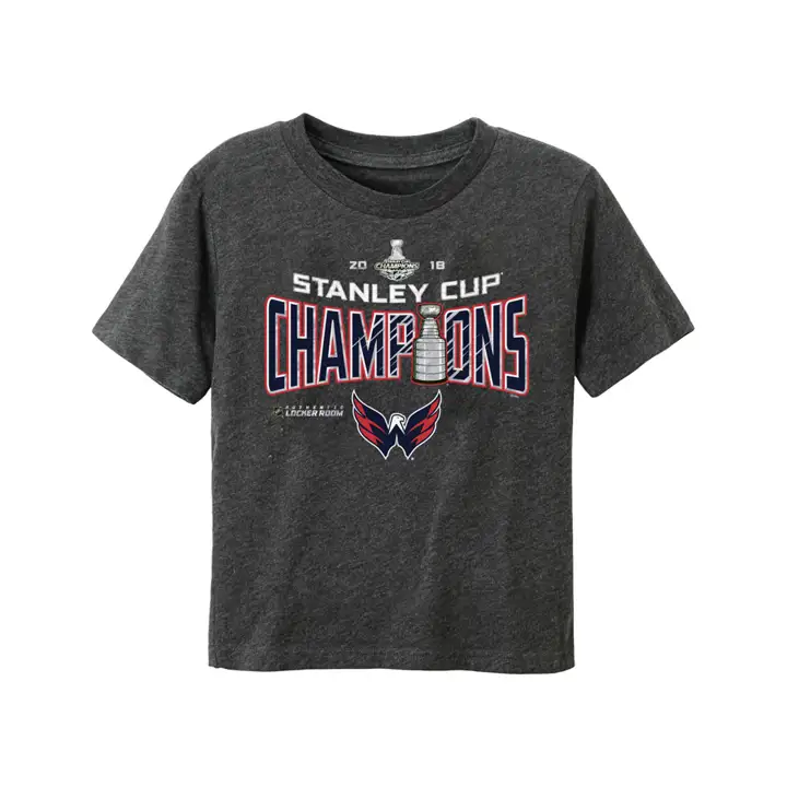 CAPITALS LNH T-shirt bébé Champion de la Coupe Stanley LR 18 CHARBON DE BOIS