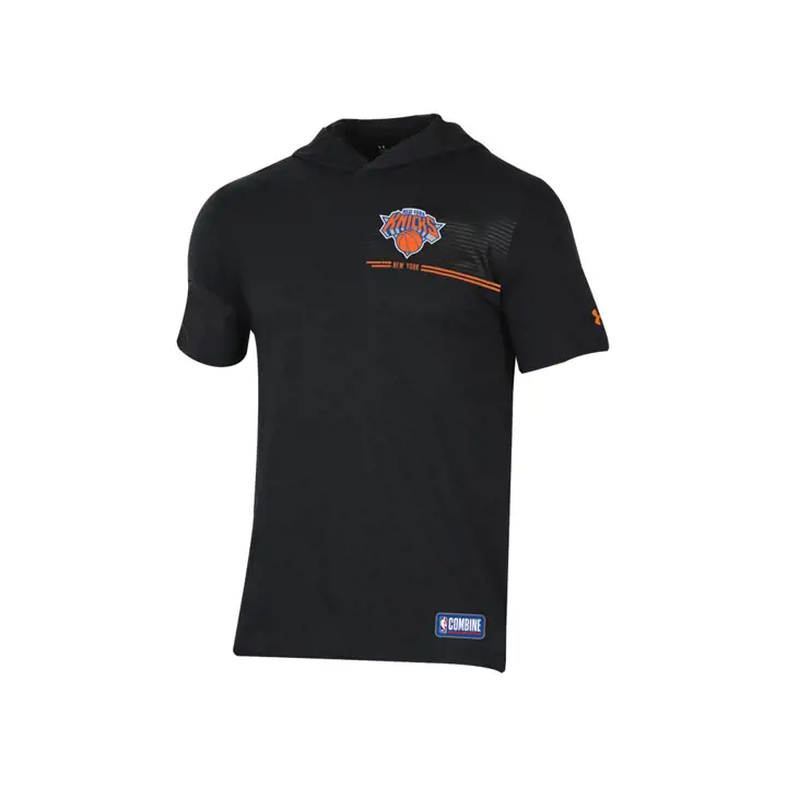 T-shirt à capuche à manches courtes NBA UA Baseline New York Knicks