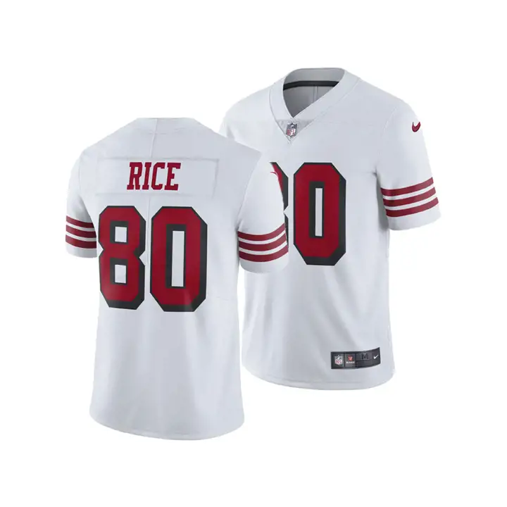 Maillot NFL des 49ers en édition limitée Color Rush Jerry Rice BLANC