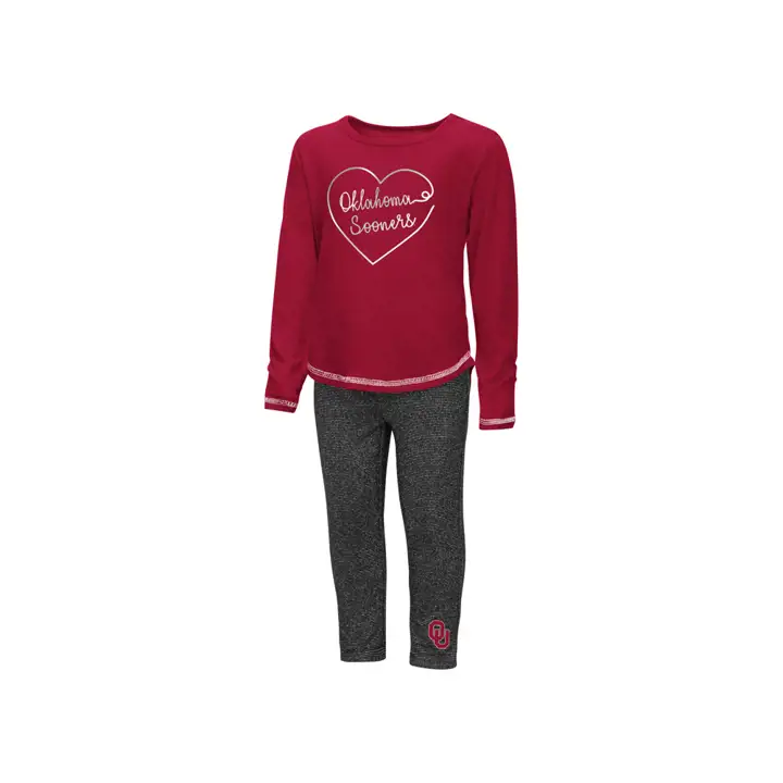 Ensemble legging Oklahoma Sooners NCAA pour filles (tout-petits) 18 CRIM/CHA