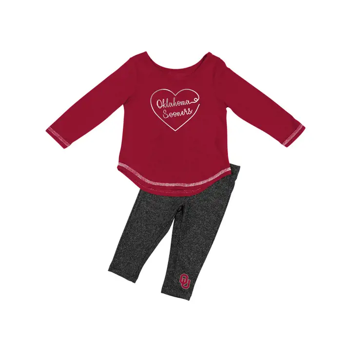 Oklahoma Sooners NCAA Ensemble legging pour nouveau-né fille 18 MO CRIM/CHA