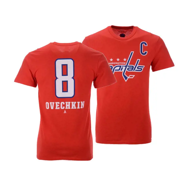CAPITALS NHL T-shirt Alexander Ovechkin joueur négligé rouge