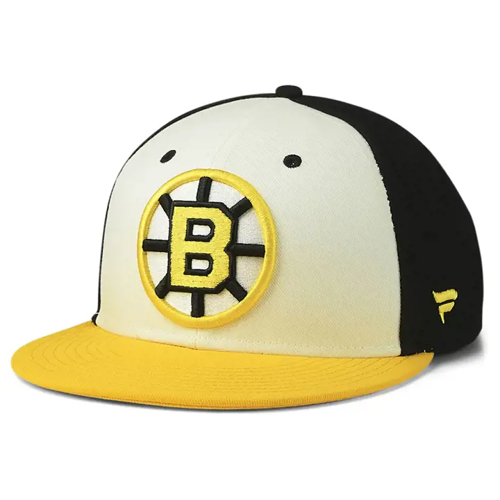 Boston Bruins LNH Tricolore Rétro Casquette Ajustée jaune/noir/blanc