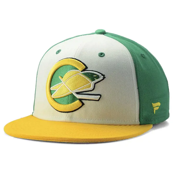 CALIFORNIA GOLDEN SEALS LNH Casquette snapback tricolore rétro jaune/vert