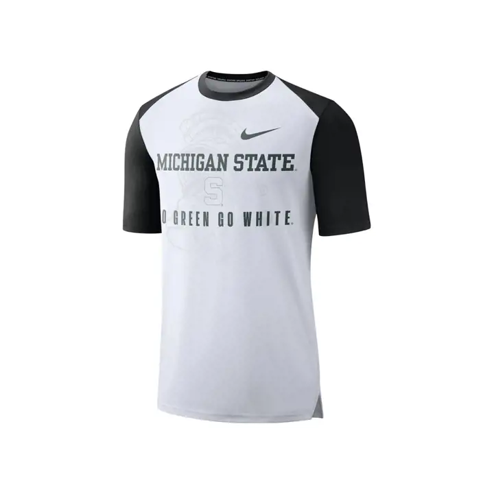 T-shirt raglan Michigan State Spartans NCAA Vault 19 blc/vrt