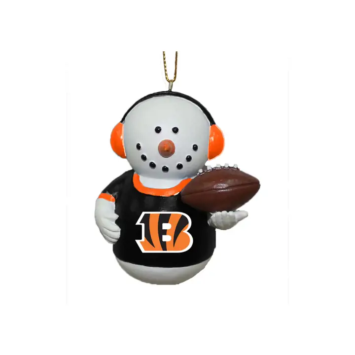 Bonhomme de neige Cincinnati Bengals avec cache-oreilles - blanc/noir