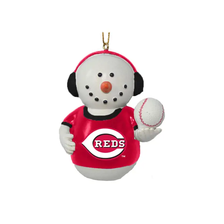 Bonhomme de neige Cincinnati Reds avec cache-oreilles pour sapin de Noël  AST