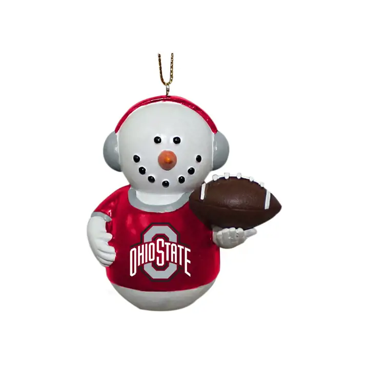 Bonhomme de neige Ohio State Buckeyes avec cache-oreilles, ornement AST
