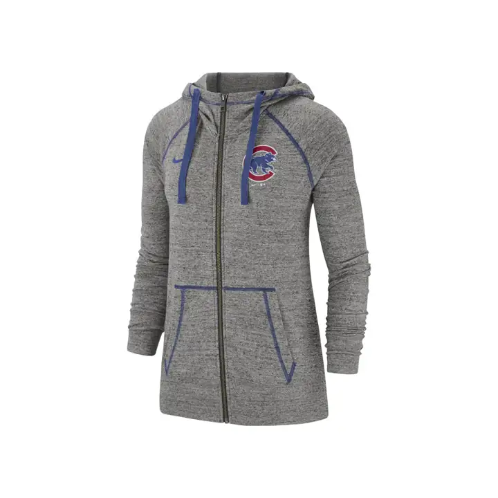 Chicago Cubs MLB Sweat-shirt à capuche zippé vintage de gym pour femme 19