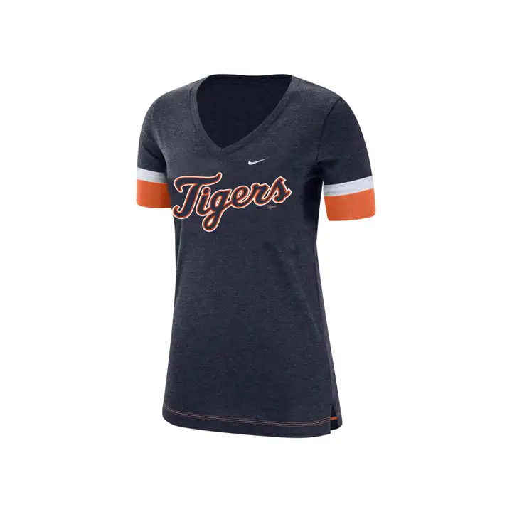 T-shirt Femme Tricolore Fan MLB Detroit Tigers 19 MARINE