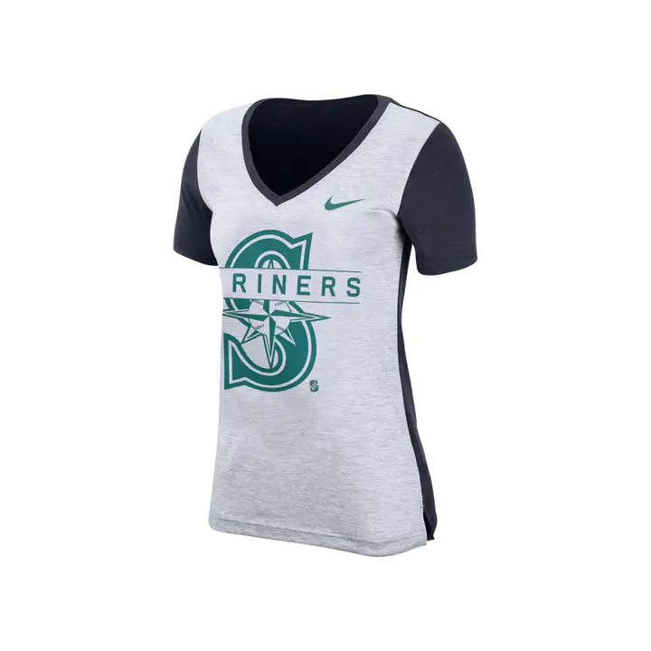 T-shirt Seattle Mariners MLB pour femme, Dri Fit Touch, 19 ans, BLEU MARINE/