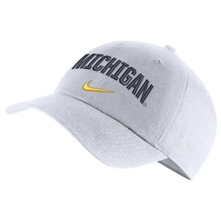 Michigan Wolverines H86 Wordmark Swoosh BLANC
