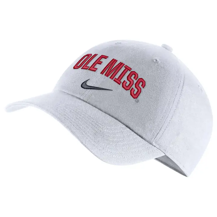 Mississippi Rebels H86 Wordmark Swoosh BLANC