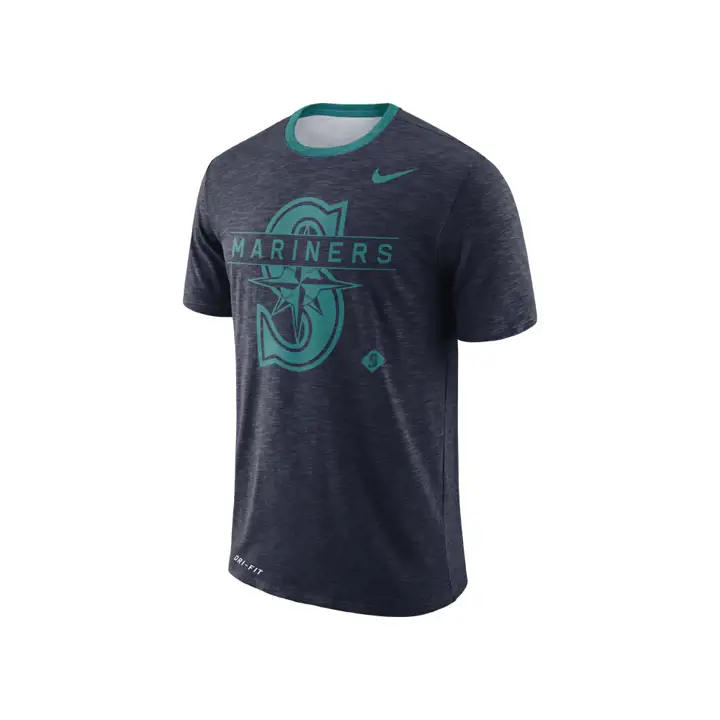 T-shirt à logo rayé Dry Slub MLB Seattle Mariners BLEU MARINE