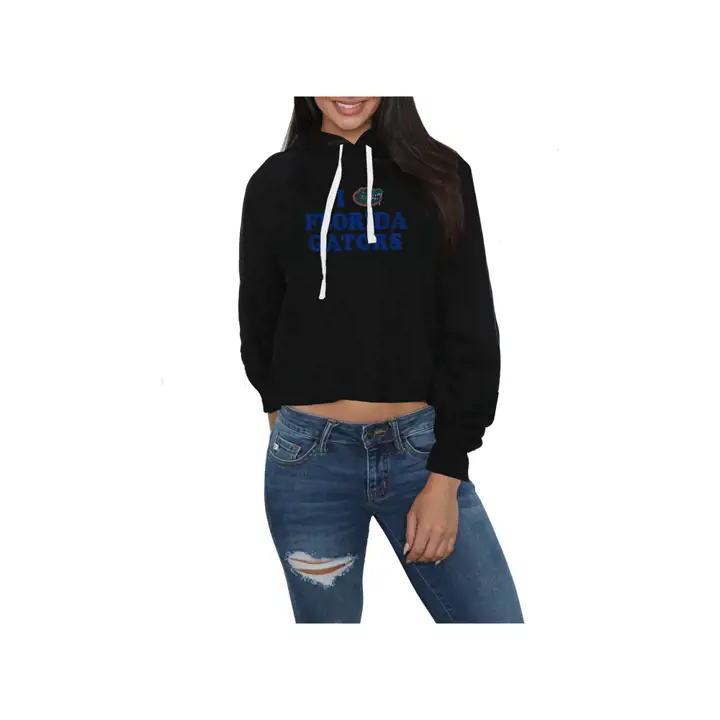 Sweat à capuche court pour femme Florida Gators NCAA - Noir