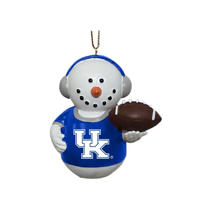 Bonhomme de neige Kentucky Wildcats avec cache-oreilles, ornement AST