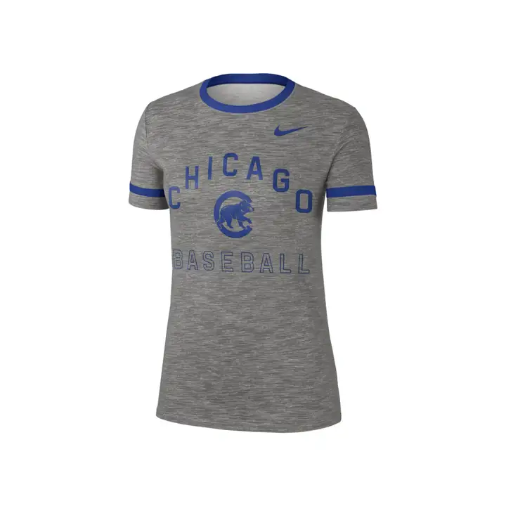 T-Shirt Ras-du-Cou Côtelé Femme Chicago Cubs MLB 19 GRIS