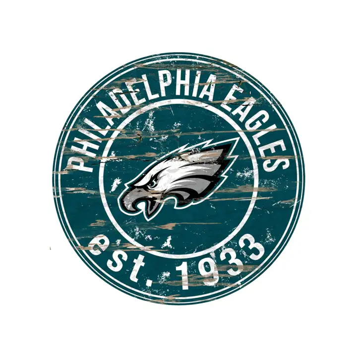 PHILADELPHIA EAGLES Panneau rond aspect vieilli ast