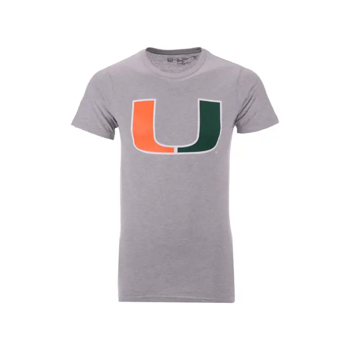 T-shirt à Grand Logo des Miami Hurricanes 2F NCAA GRY