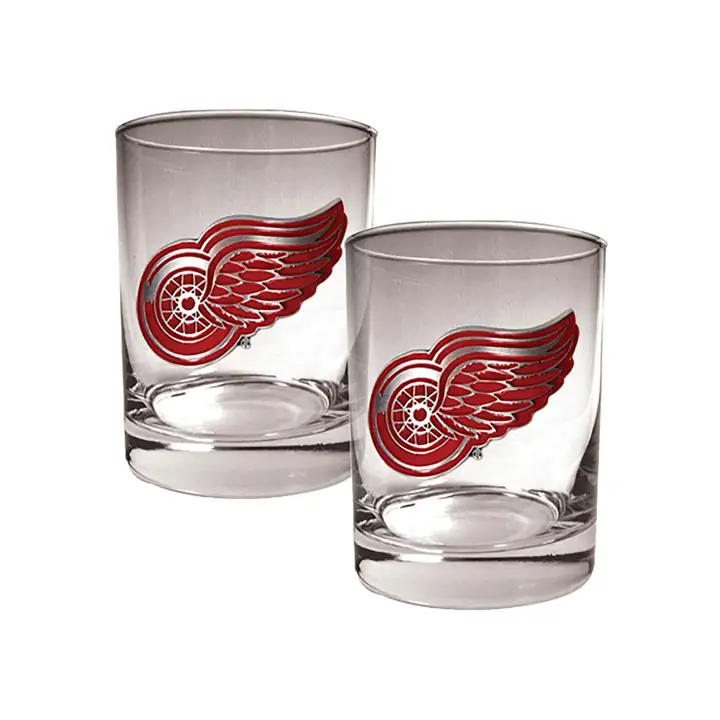 Detroit Redwings Lot de 2 verres à whisky 44 cl