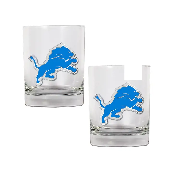 Detroit Lions Lot de 2 verres à whisky 44 cl Ast