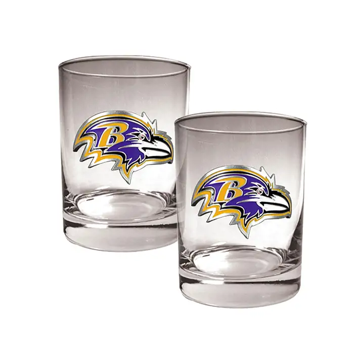 Baltimore Ravens - Lot de 2 verres à whisky 15 oz