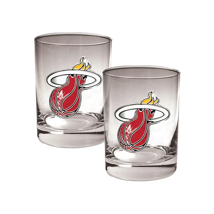 Miami Heat - Lot de 2 verres à whisky 44 cl Ast