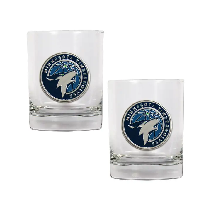 Minnesota Timberwolves - Lot de 2 verres à whisky 15 oz