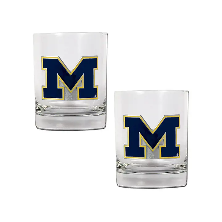 Ensemble de 2 verres à whisky Michigan Wolverines de 443 ml