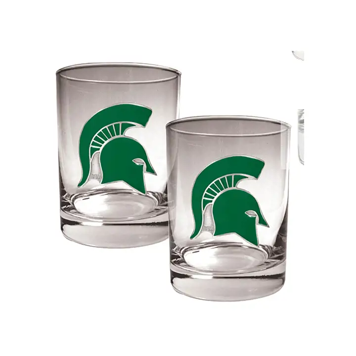 Michigan State Spartans - Ensemble de 2 verres à whisky de 443 ml