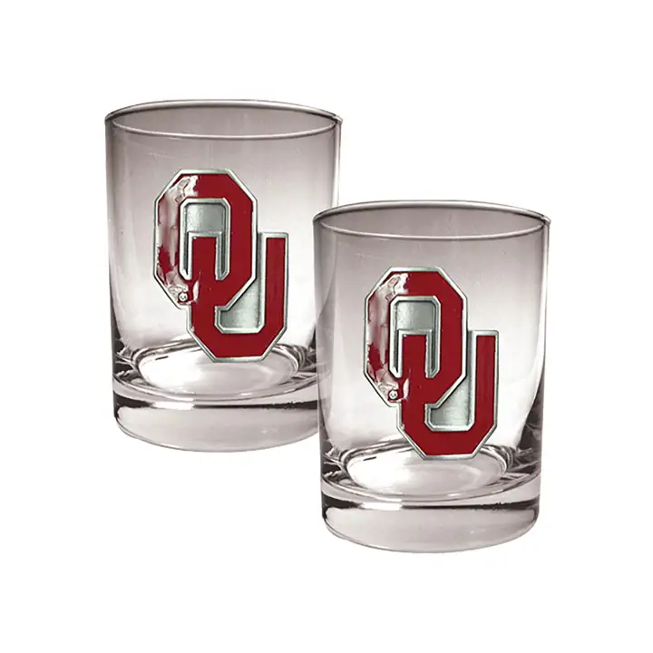 Ensemble de 2 verres à whisky 15oz Oklahoma Sooners