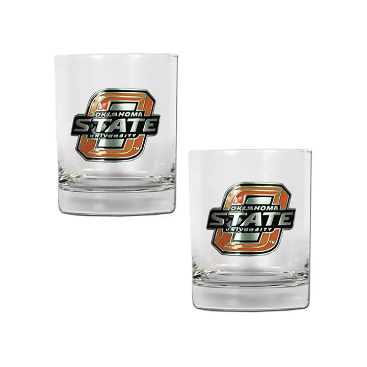 Lot de 2 verres à whisky 450 ml – Oklahoma State Cowboys