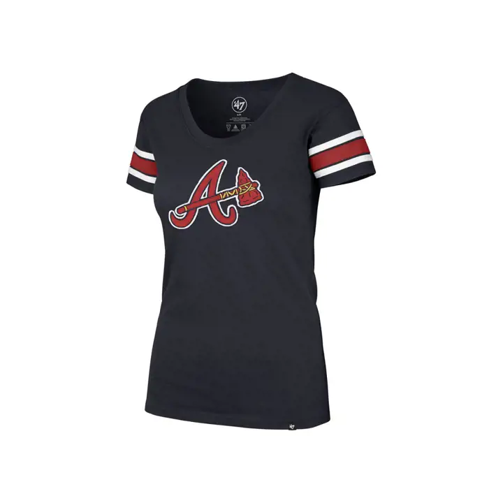 T-Shirt Col Rond Femme MLB Atlanta Braves Campus Décontracté 19 Bleu Marine