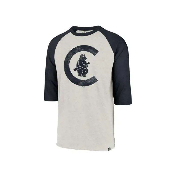 Chicago Cubs MLB Coop Throwback Club Raglan BLEU MARINE/IVOIRE