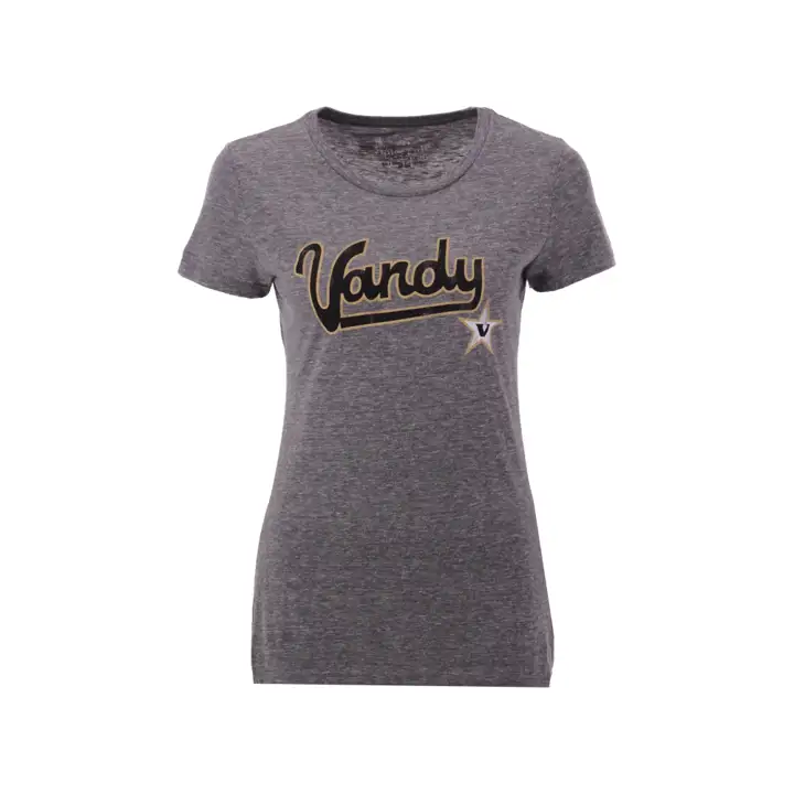 T-shirt Femme Vanderbilt NCAA Vintage Gris chiné