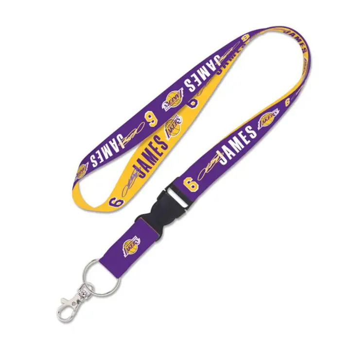 Cordon de support Los Angeles Lakers avec boucle détachable Lebron James