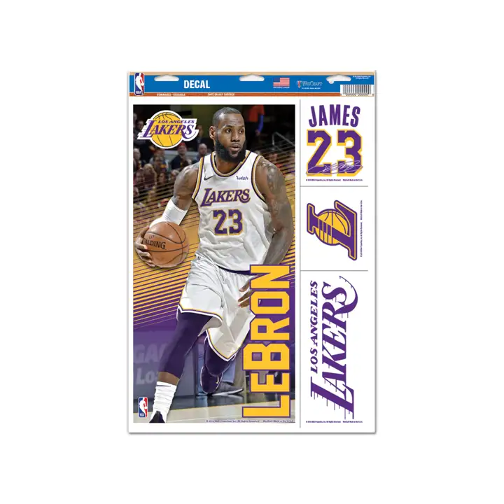 Autocollant ultra Lakers de Los Angeles 11x17 Lebron James pur/blanc/v