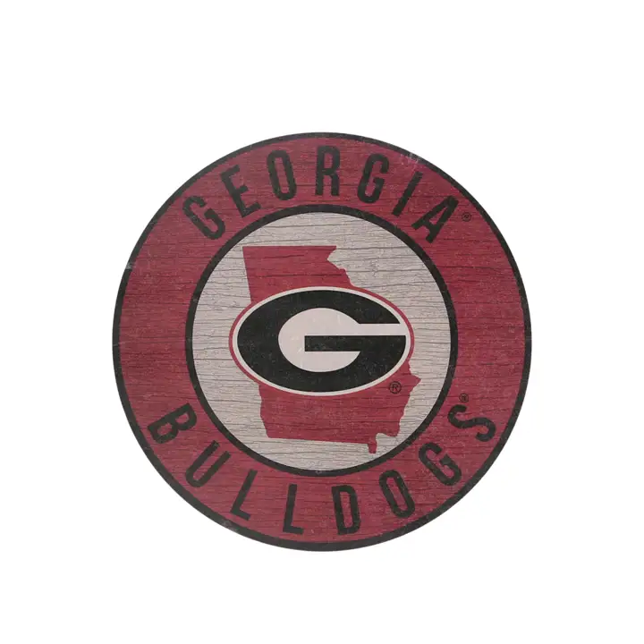 Panneau en forme de cercle de 30,48 cm des Bulldogs de Géorgie avec l'état