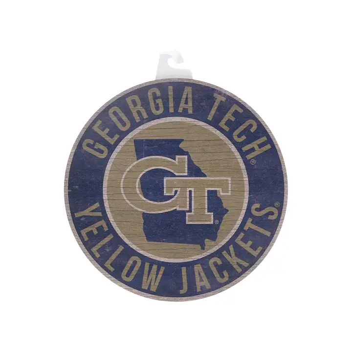 Panneau Georgia Tech Yellow Jackets 30,5 cm Cercle avec État ast