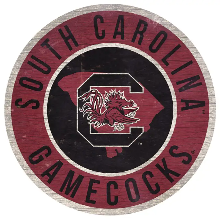 Panneau décoratif South Carolina Gamecocks, cercle de 30 cm avec découpe de l'État