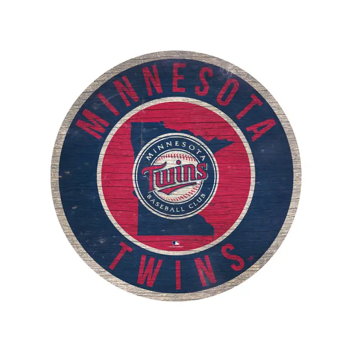 Panneau rond Minnesota Twins de 12 po avec l'état