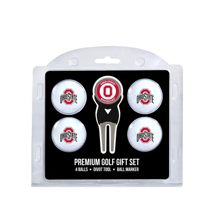 Ohio State Buckeyes Ensemble de 4 balles de golf et d'un outil de réparation Ast