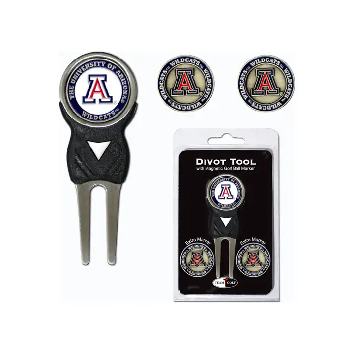 Pack Outil Divot Arizona Wildcats avec 3 Marqueurs de Balle de Golf