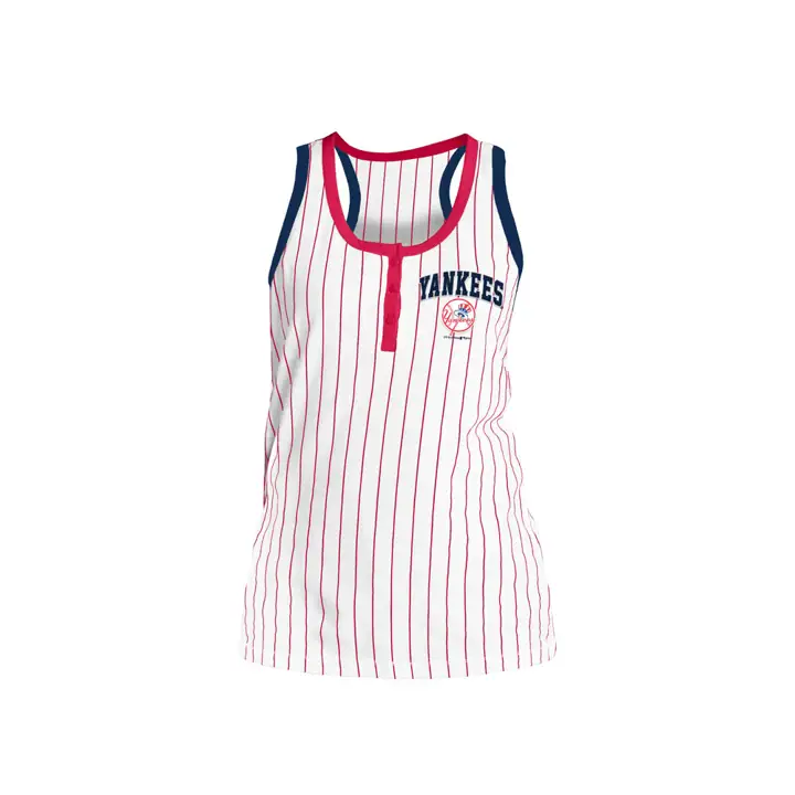 Débardeur Femme New York Yankees MLB Rayures 19 BLANC/rouge