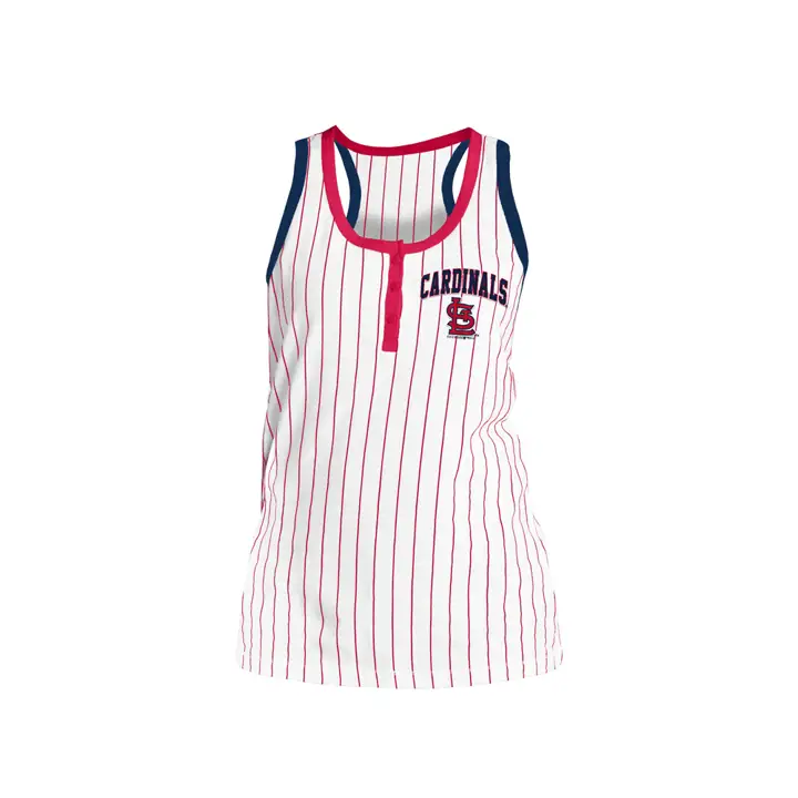 Débardeur rayé MLB St. Louis Cardinals pour femme 19 Blanc/rouge