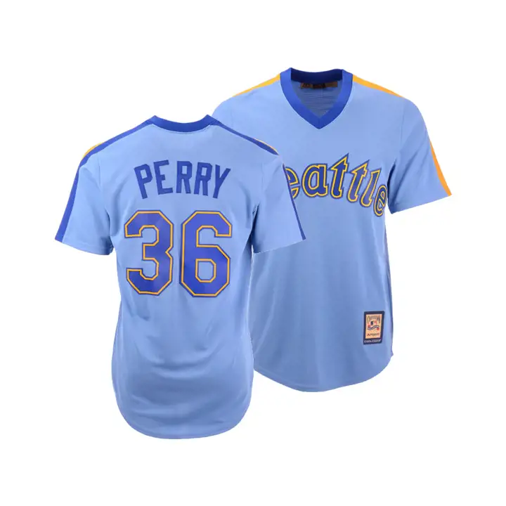 Mariners MLB Coop Joueur Réplique CB Maillot Gaylord Perry bl